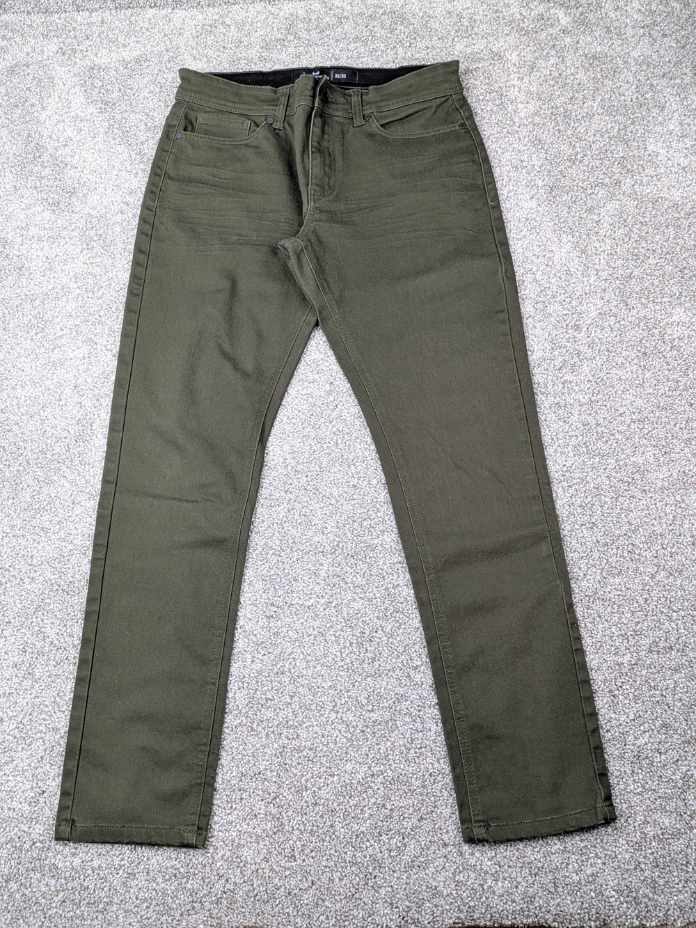 Nick Danger Jeans Mens 32x32 Green Slim Fit Stretch Five Pocket Designer Pants